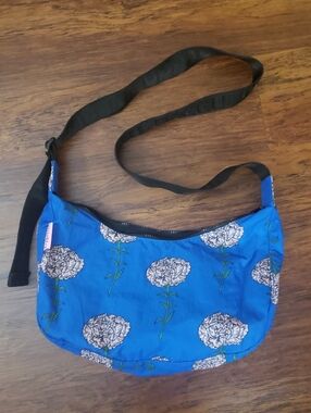 Baggu X Boy Genius Blue Floral Nylon Crossbody Bag